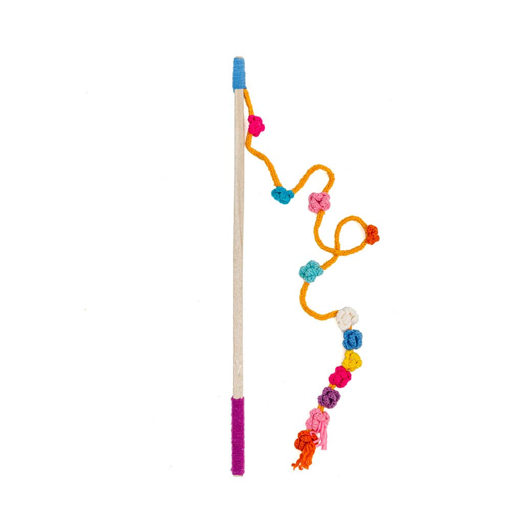 CHILLY DOG LLC – Brinquedo - Gato por atacado – Brinquedo de gato com varinha de gato feludo - Flor0