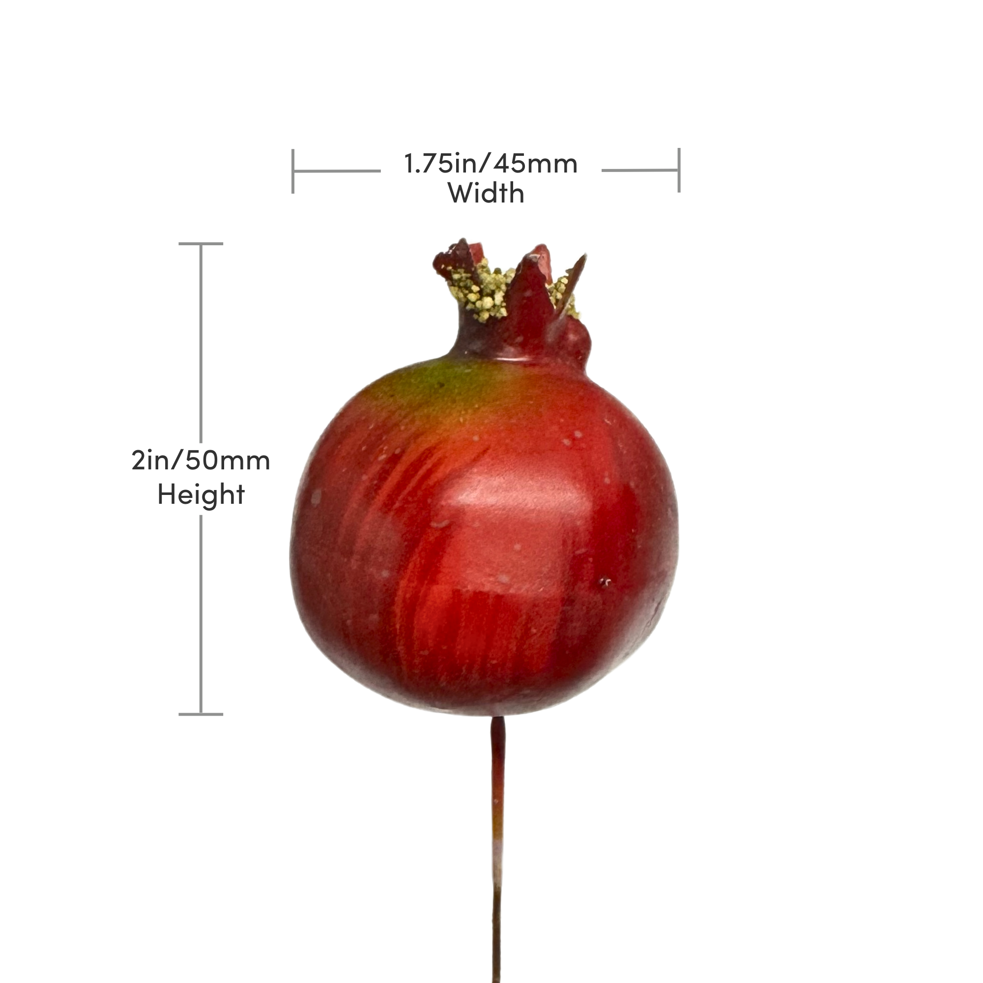 Jacobson - Wholesale Artificial Plant - 45mm Pomegranate on Wire - Faux Fruit2