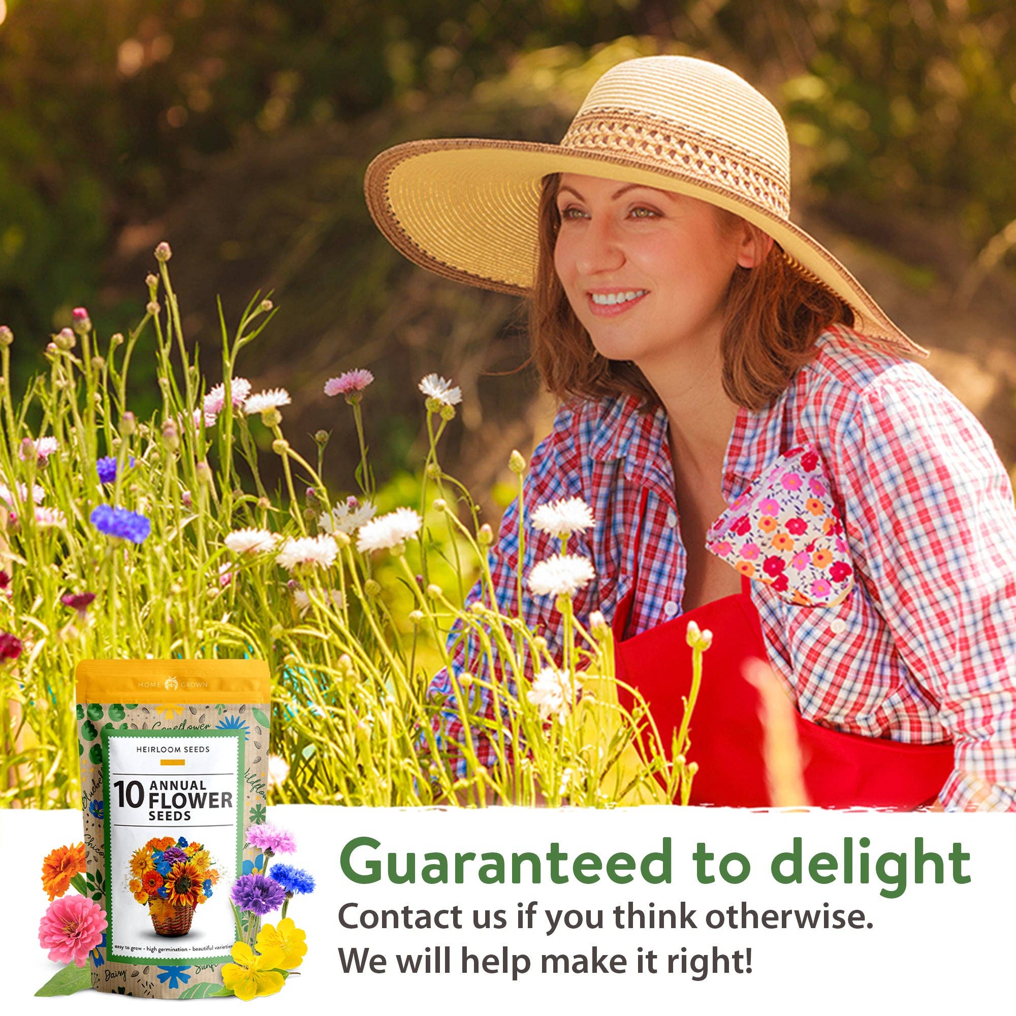 Homegrown Garden - Wholesale Plant Seeds - 10 Annual Flower Seeds Packets with Wildflower Seeds4