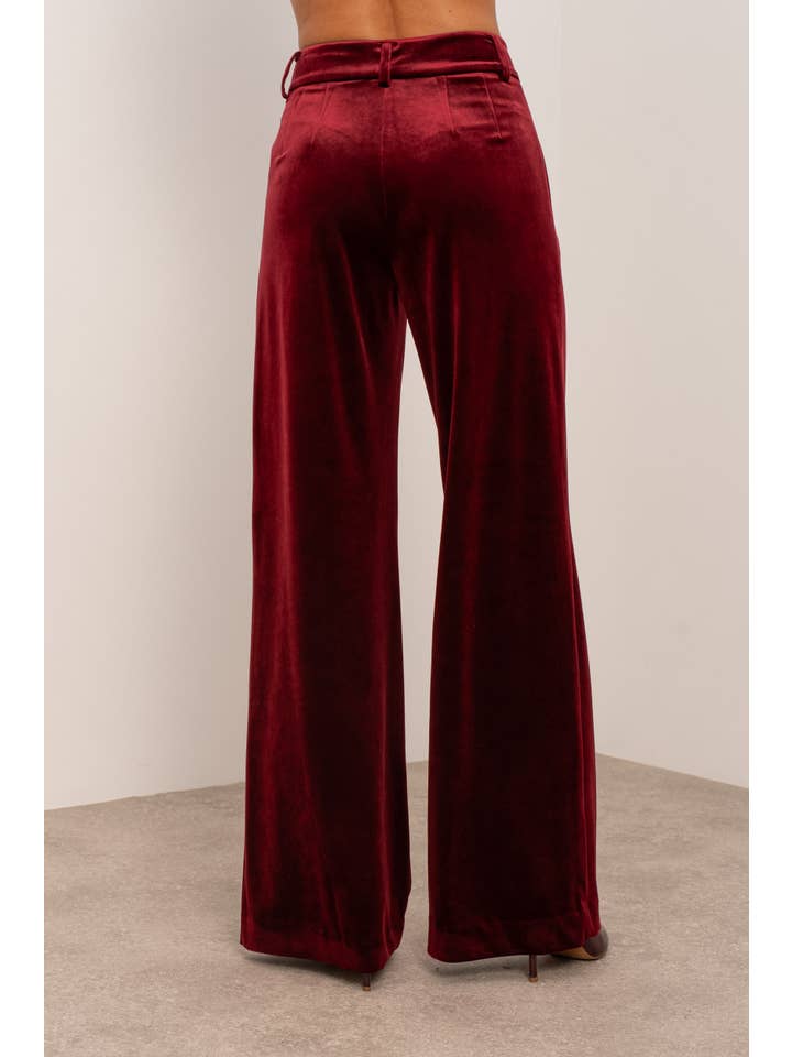 Attentif Paris - Wholesale Pants - Women's - Wide velvet and fluid pants with double button10