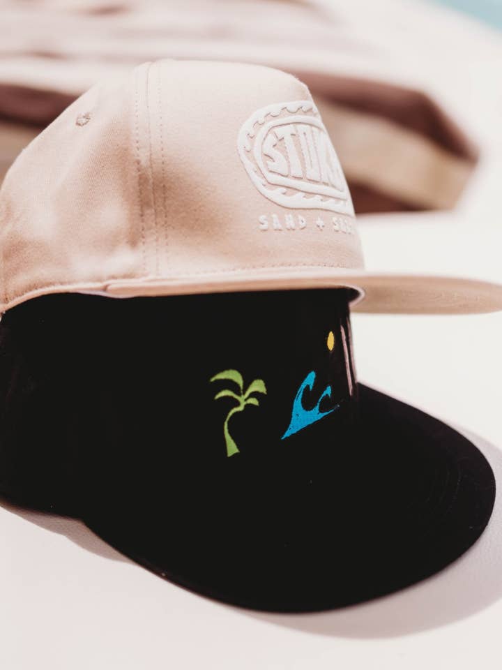 Surf Snapback Cap Kids- Black for wholesale by SAND N SALT KIDS