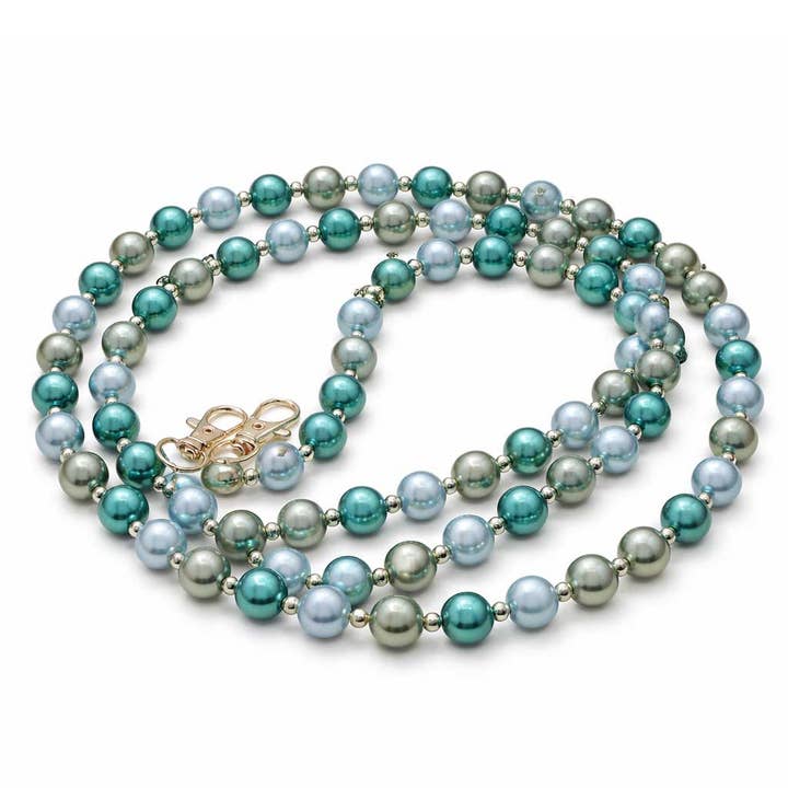 Phone chain Teal–Lime Mint–Sage made of luminous 3D beads for wholesale by Impala