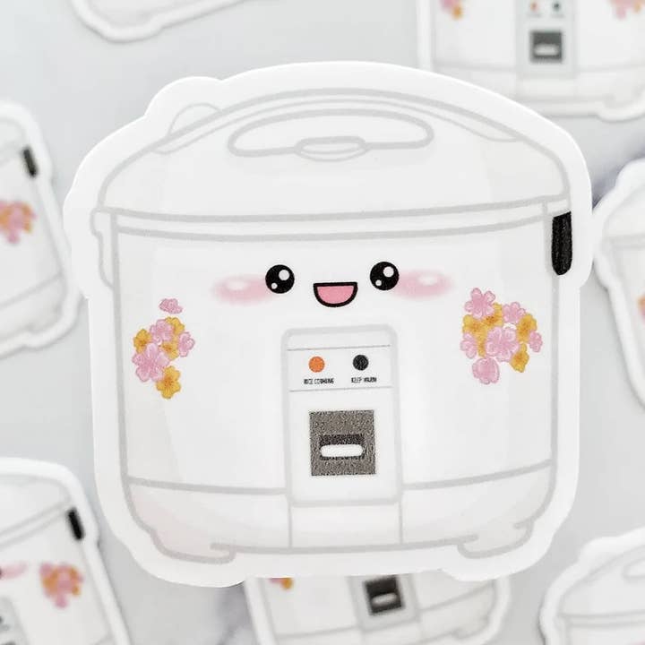 Rice Cooker Sticker, Chinese kitchen decor, Rice lover decal for wholesale by Muijistudio