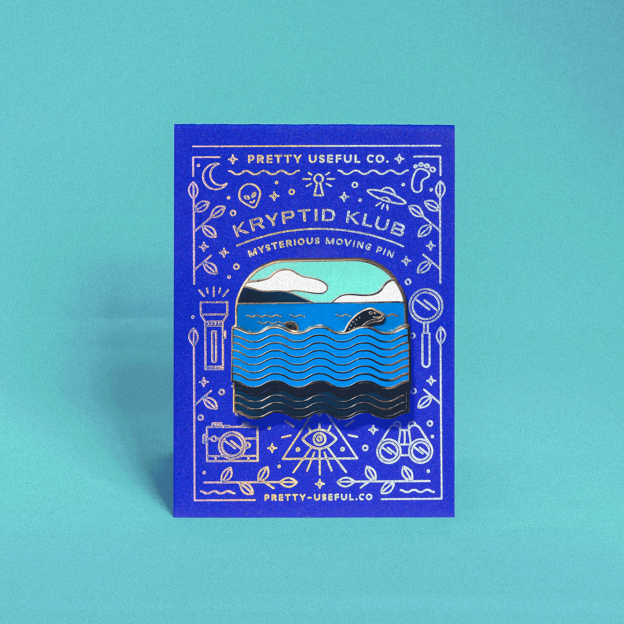 Pretty Useful Co. - Vente Épinglettes/boutons - Épinglette coulissante en émail Nessie2