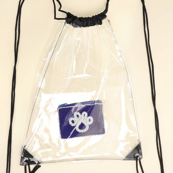 Clear Transparent Water-Resistant Stadium Backpack for wholesale by SP Sophia Collection