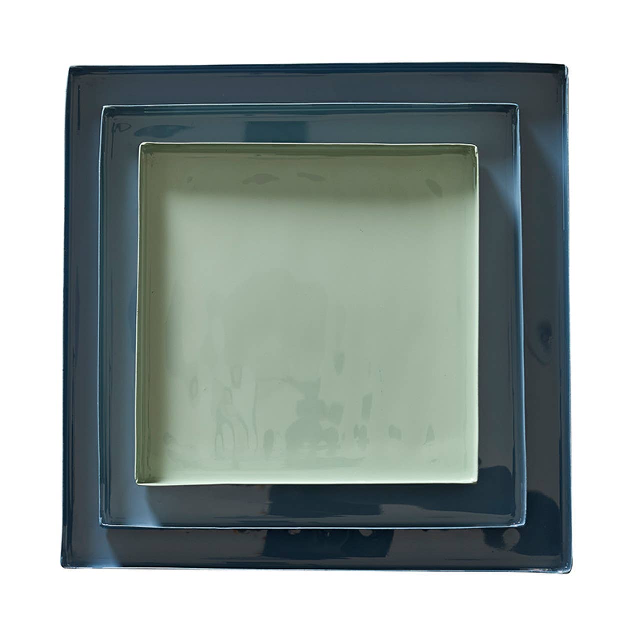 Santa Barbara Design Studio by Creative Brands - Wholesale Decorative Tray - Nested Blue Enamel Blue Square Trays - Set of 3