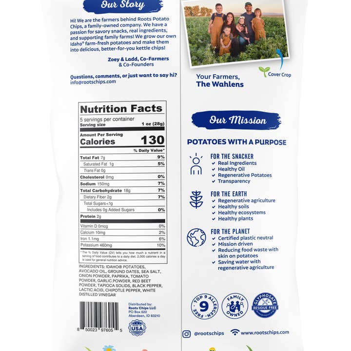 Roots Potato Chips - Wholesale Chips - Barbecue Kettle Potato Chips 12/5oz Bags1