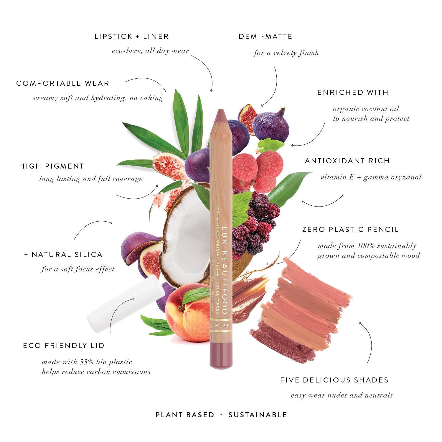 LÜK BEAUTIFOOD [🇦🇺 AUS + USA🇺🇸] - Wholesale Lipstick - Eco-luxe Lipstick Crayon in Fig Brûlée2