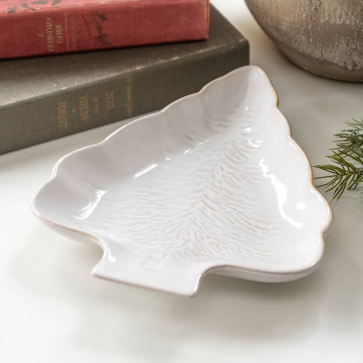 PRATO DE SERVIÇO EM FORMA DE ÁRVORE DE CERÂMICA BRANCA por atacado de Ragon House