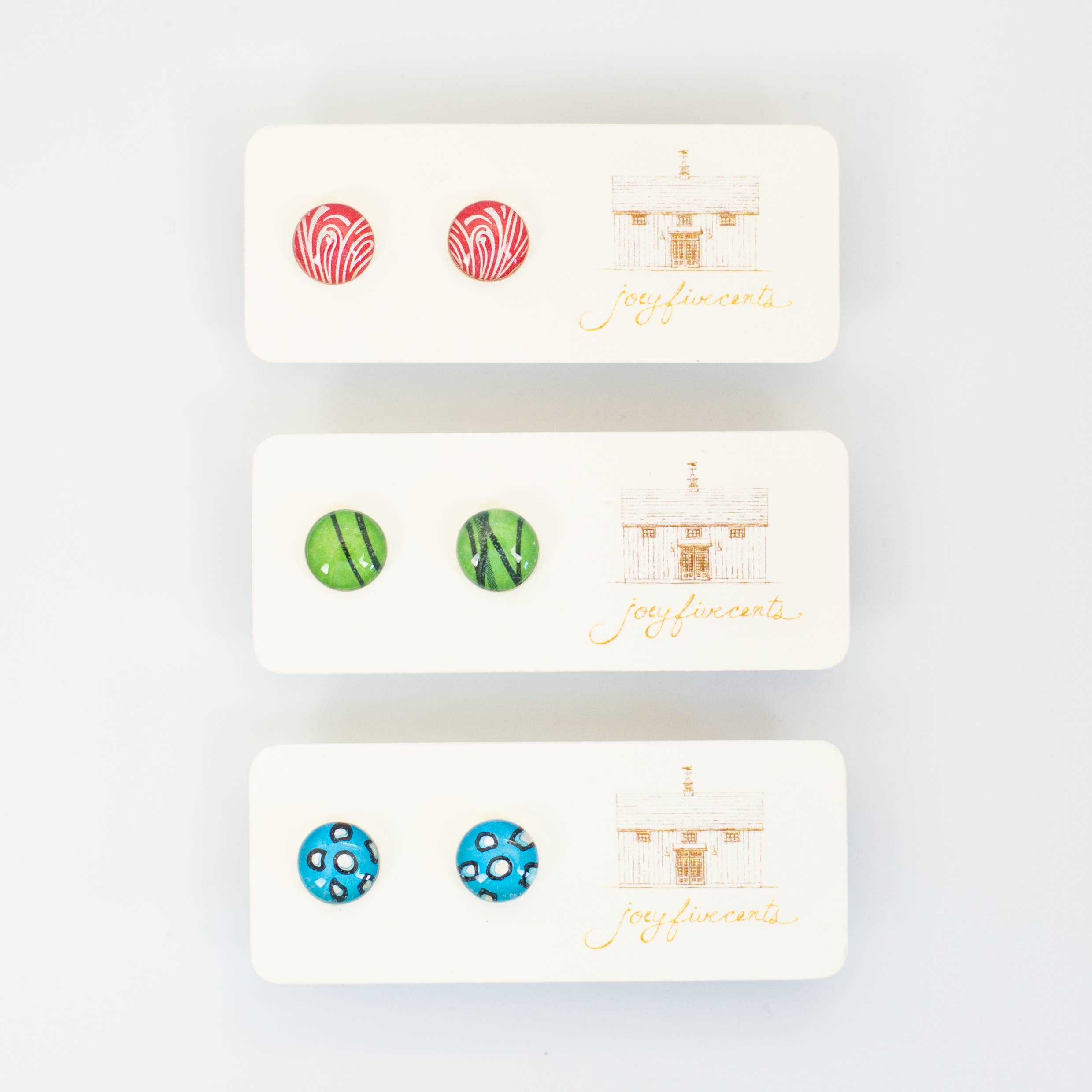 joeyfivecents - Wholesale Stud/Post Earrings - Studs - small, color, pattern & botanical, gardening, spring2