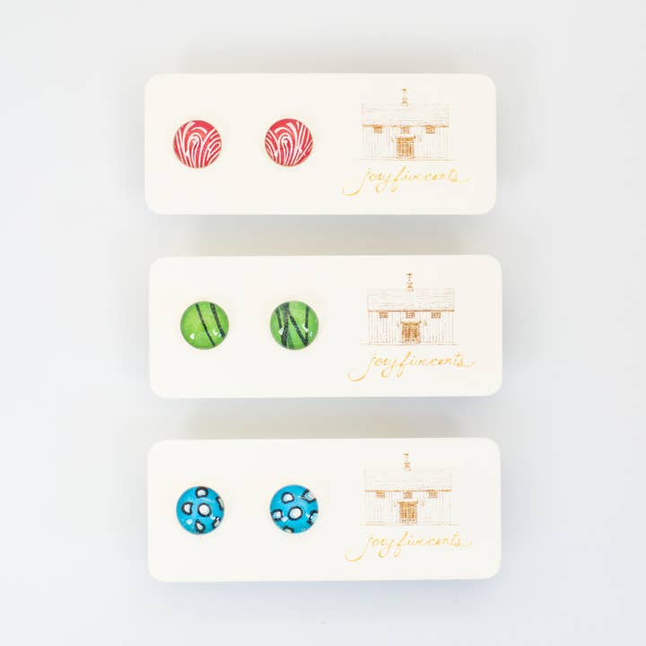 joeyfivecents - Wholesale Stud/Post Earrings - Studs - small, color, pattern & botanical, gardening, spring2