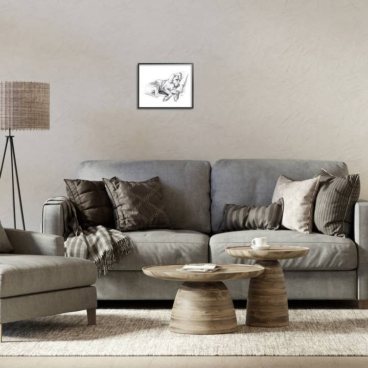 Stupell Industries - Wholesale Wall Decor - Kids & Baby - Napping Dog Drawing Framed Art