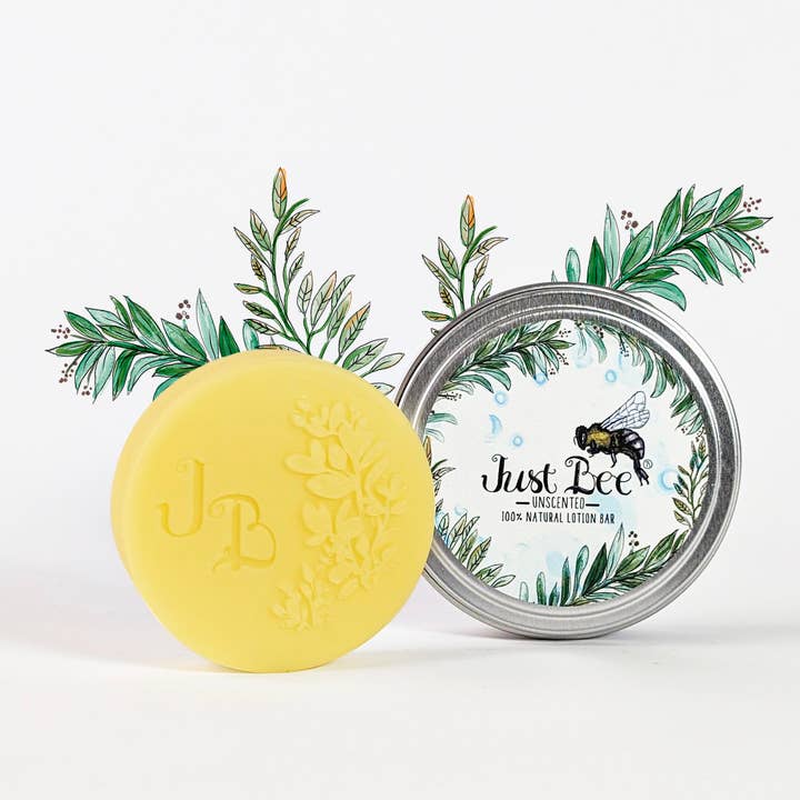 Unscented Beeswax Lotion Bar - 4 Bar Box - Natural Lotion for wholesale by Just Bee