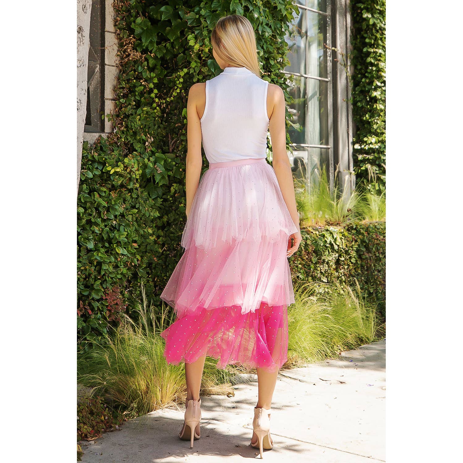 Strut & Bolt - Wholesale Rok - Dames - Midirok van tule met studs en strass6