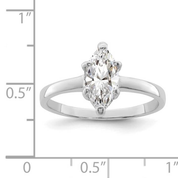 FCJ Jewelry LLC – wholesale Engagement ring – Rhodium Plated Silver Marquise Cz Solitaire Engagement Ring3