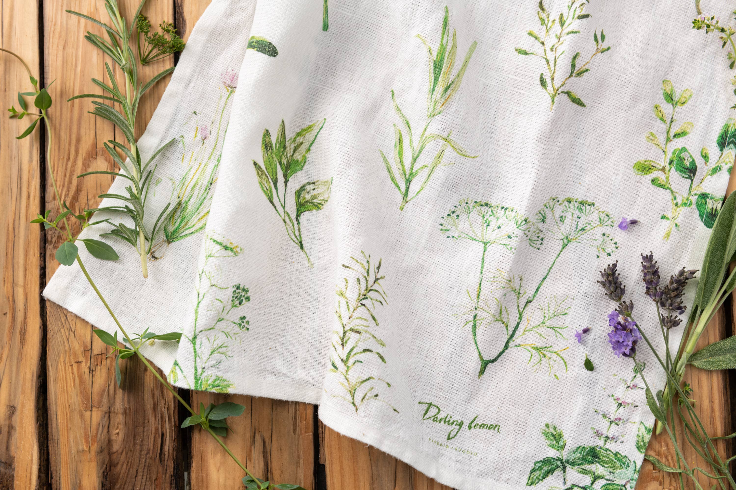 Darling Lemon - Wholesale Tea Towel - Herbs Kitchen Towel2