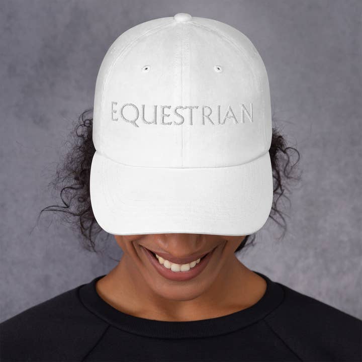 Dad hat - Equestrian - White On White for wholesale by un.sus.tain.a.ble equestrian