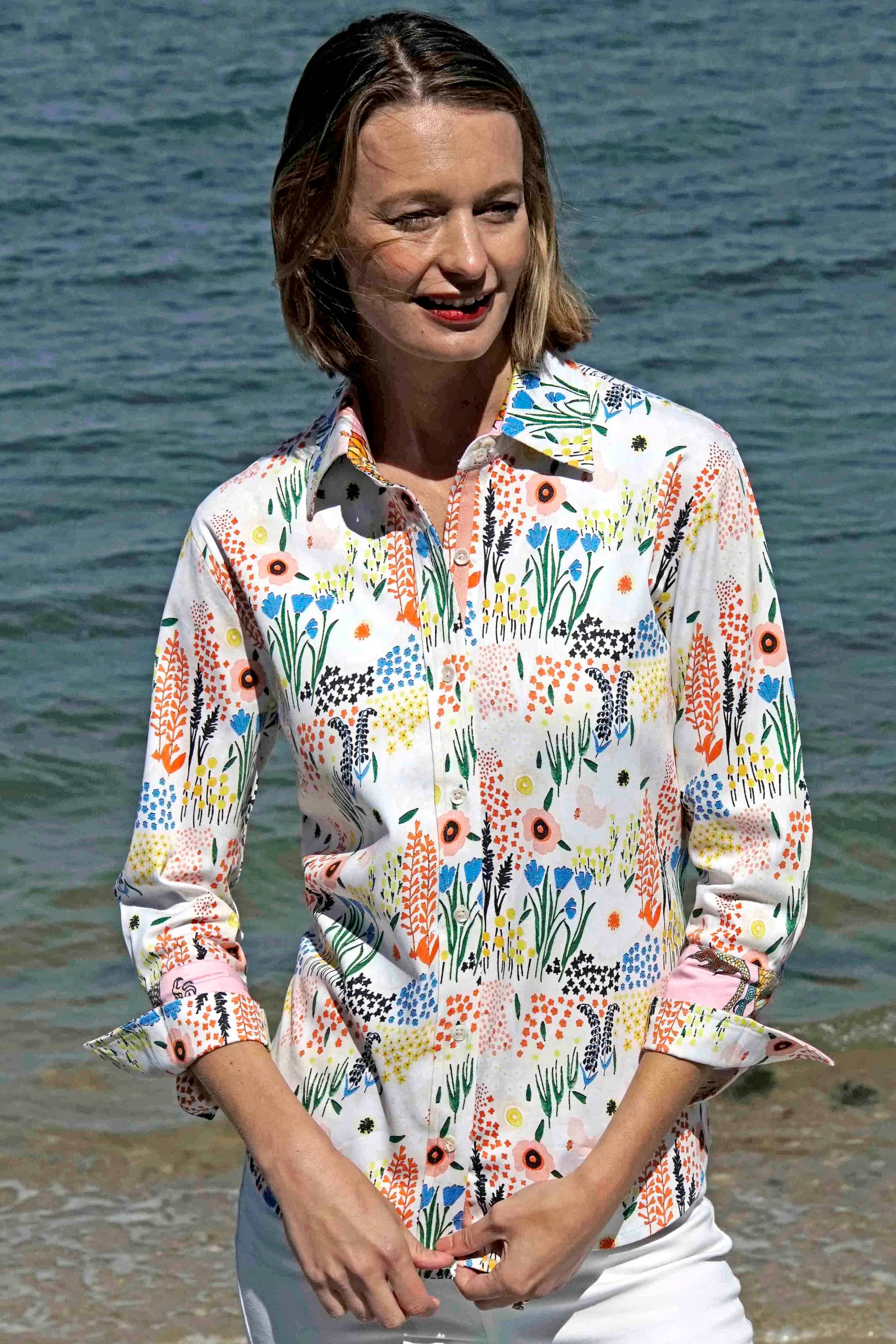 Dizzy-Lizzie – Engroshandel Skjorte - Dame – 3/4-ærmet skjorte, Spring Awakening Print | 4023-R4461