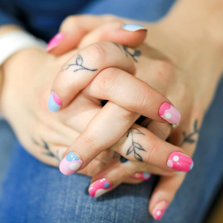 Modgloss - Wholesale Nail Art/Decal - Pink Modern Abstract Nail wraps | "Dreamhouse Couture"1