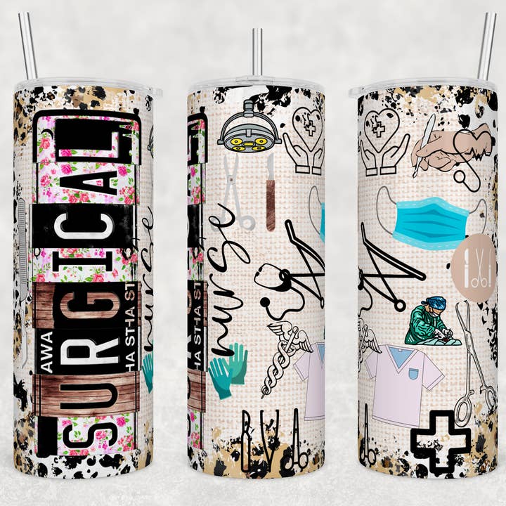 Surgical Nurse Dünner Becher aus Edelstahl, 20 Unzen für den Großhandel von Knotted Gypsy Designs