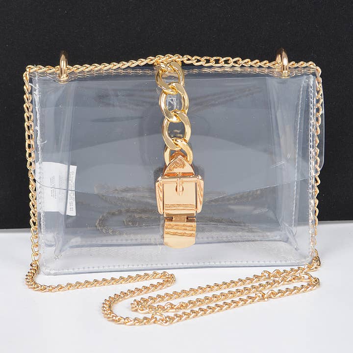 Transparent Metal Buckle Crossbody Bag for wholesale by 3AM BY H&D ACCESSORIES