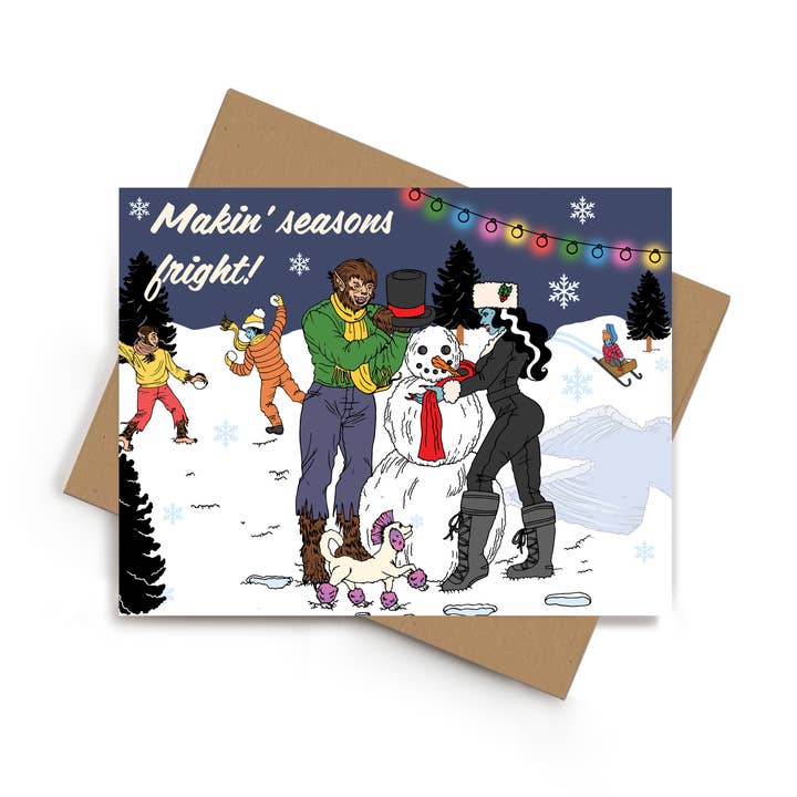 Makin' Seasons Fright Creepmas Card for wholesale by Spooky Glam Paper