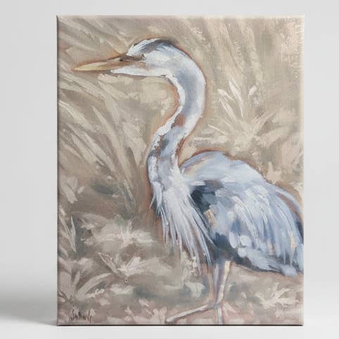 Great Blue Heron canvas art print, Coastal home decor, Beach for wholesale by Rustic Nester