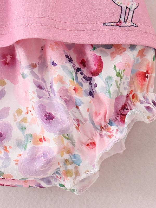 Rylee Faith Designs – Conjunto de top e calções – criança por atacado – Conjunto Curto Rosa Baby Girls Farm3