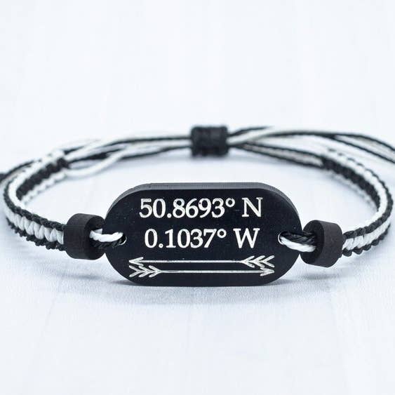 Black Coordinates Bracelet for wholesale by Life Less Ordinary