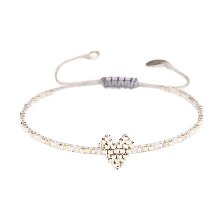 Heartsy Row Silver Bracelet for wholesale by Mishky