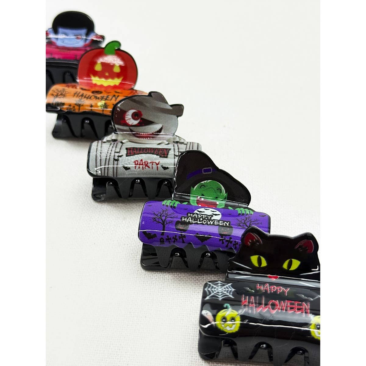 MIX COLOR Halloween Theme Mini Hair Claw Clip for wholesale on Faire4