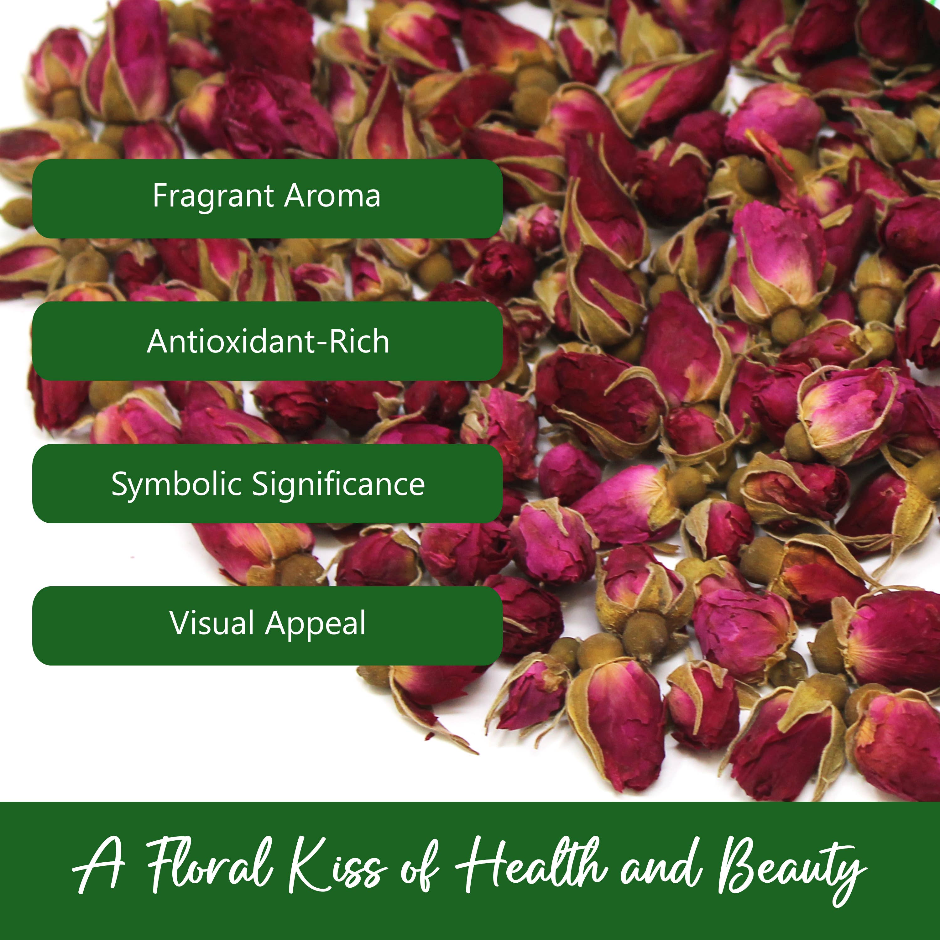 Natural Plus Green - Wholesale Loose Tea - NPG Freeze Dried Rose Buds 16 Oz, Rosebuds Herbal Tea5