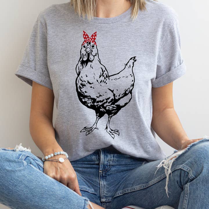 Par.tees by Party On! - Wholesale T-Shirt (Graphic) - Women's - Chicken Family Farm Animal Country Stand Market Graphic Tee7