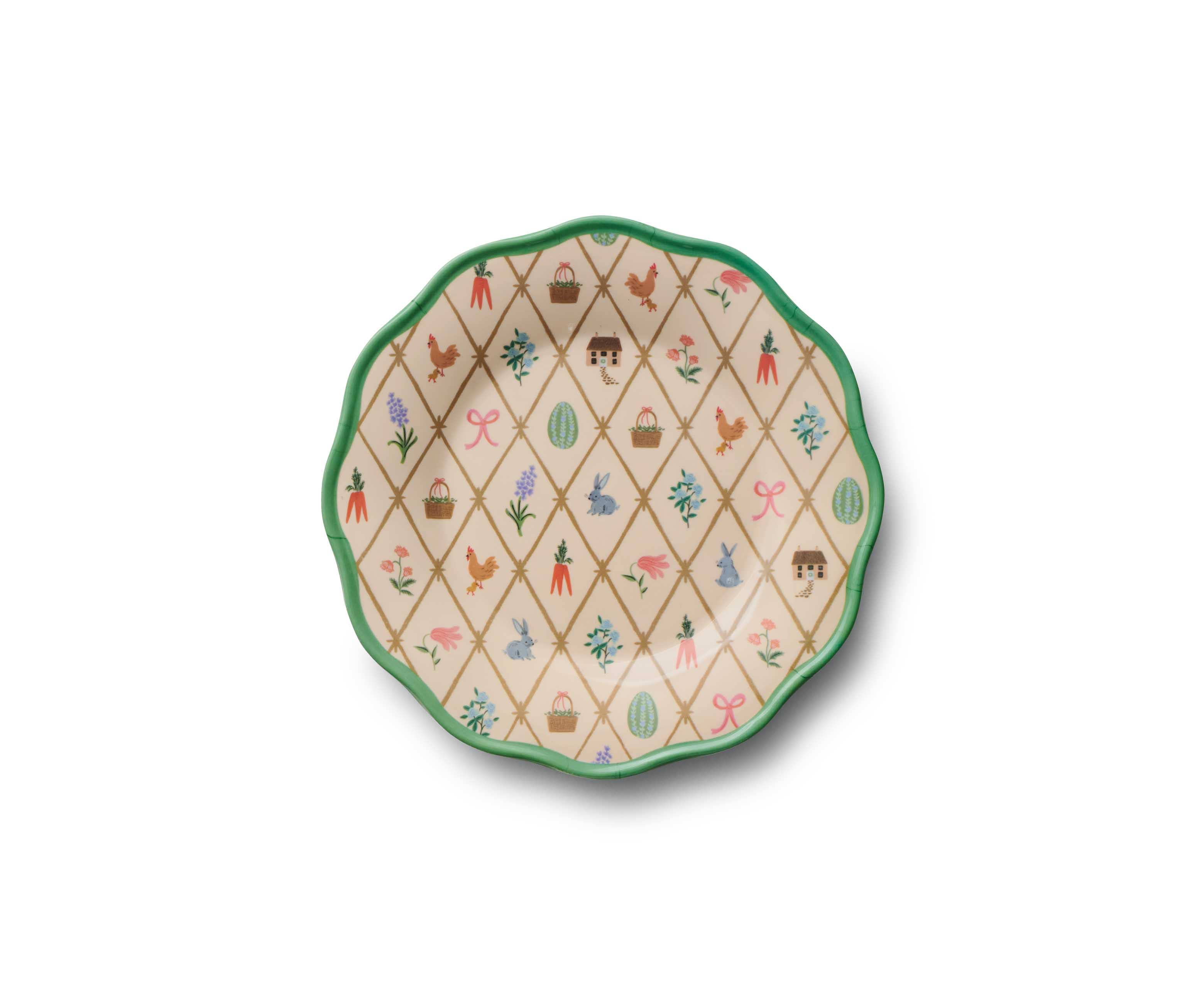Rifle Paper Co. - Wholesale Dinner Plate - Spring Farm Easter Melamine Assorted Dessert Plates1