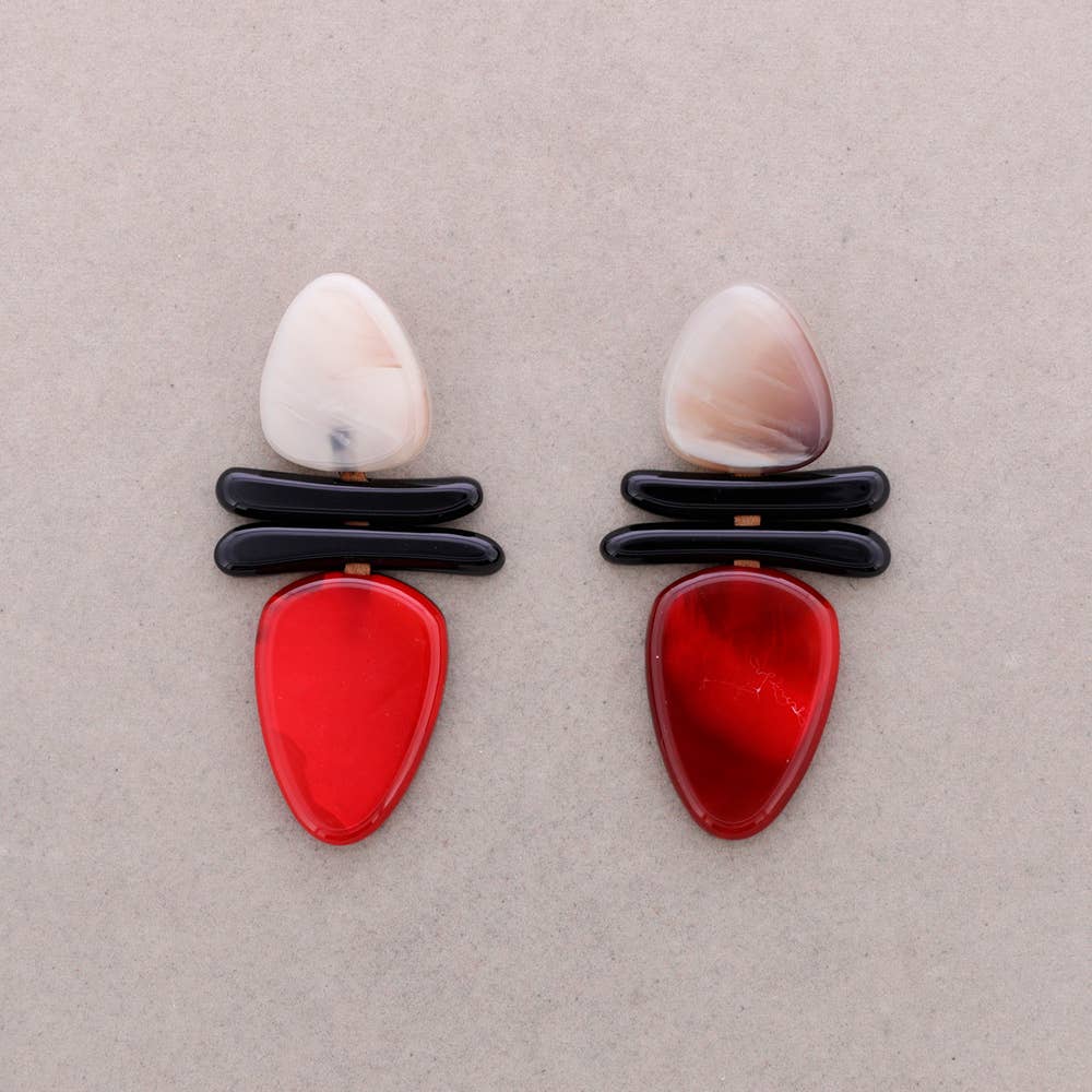 Sonata - Vente Boucles d'oreilles pendantes - Boucles d'oreilles Forme Géométrique Résine Brillante(A)4