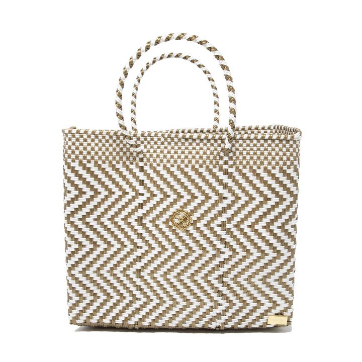 SMALL GOLD CHEVRON TOTE BAG for wholesale by Lola's Bag by Georgina Herrera