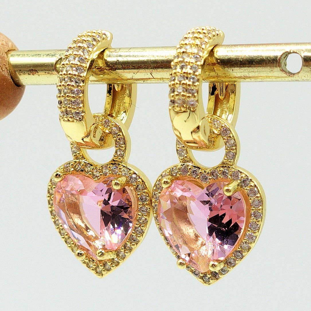 Daemon srls - Wholesale Hoop Earrings - AURORA HOOPS ~ Orecchini mini cerchi zirconati FULL in Cubic Zirconia a forma di cuore4