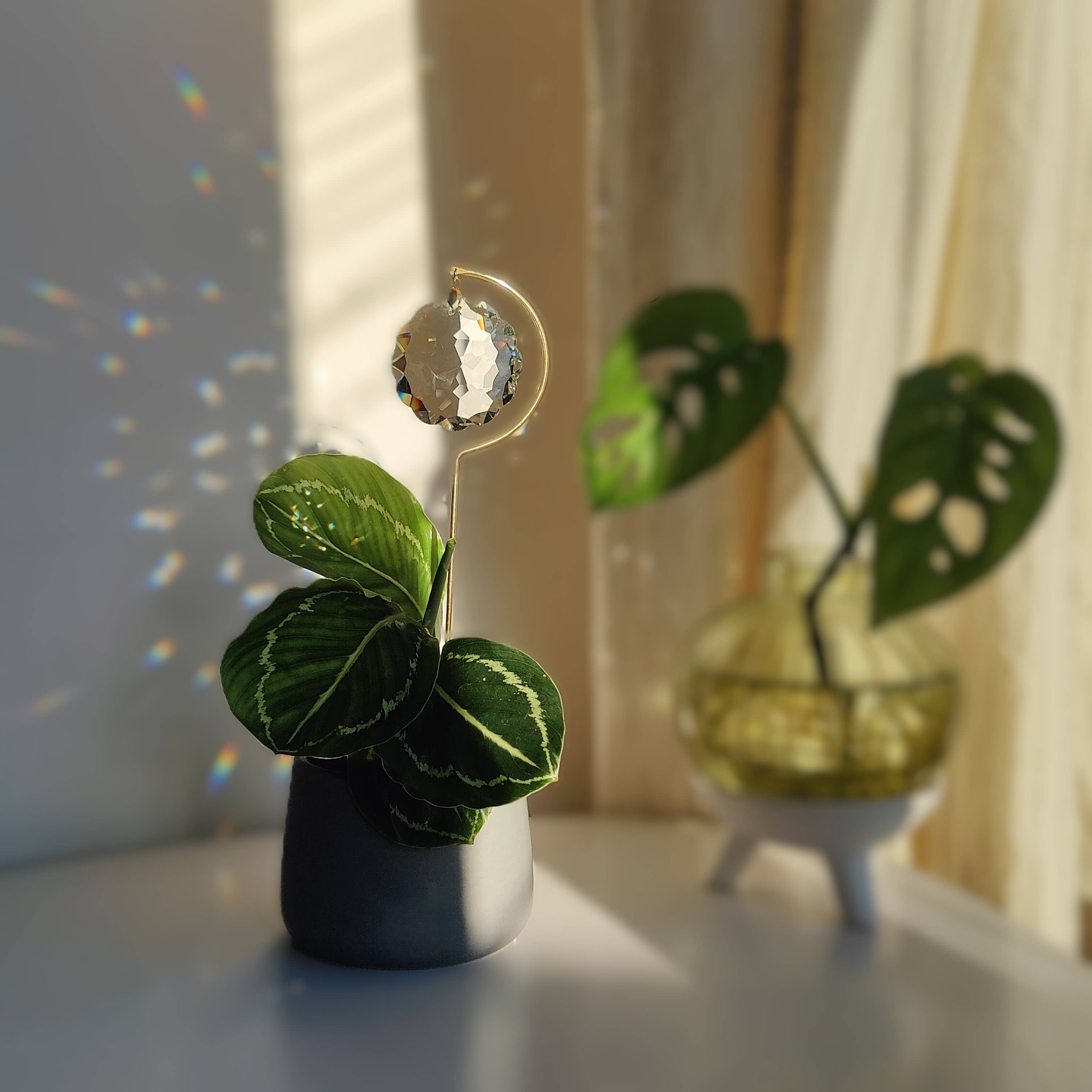 Atelier Intuitive – wholesale Prydnad – FLOWER • Solfångare i mässing och kristall för växter1