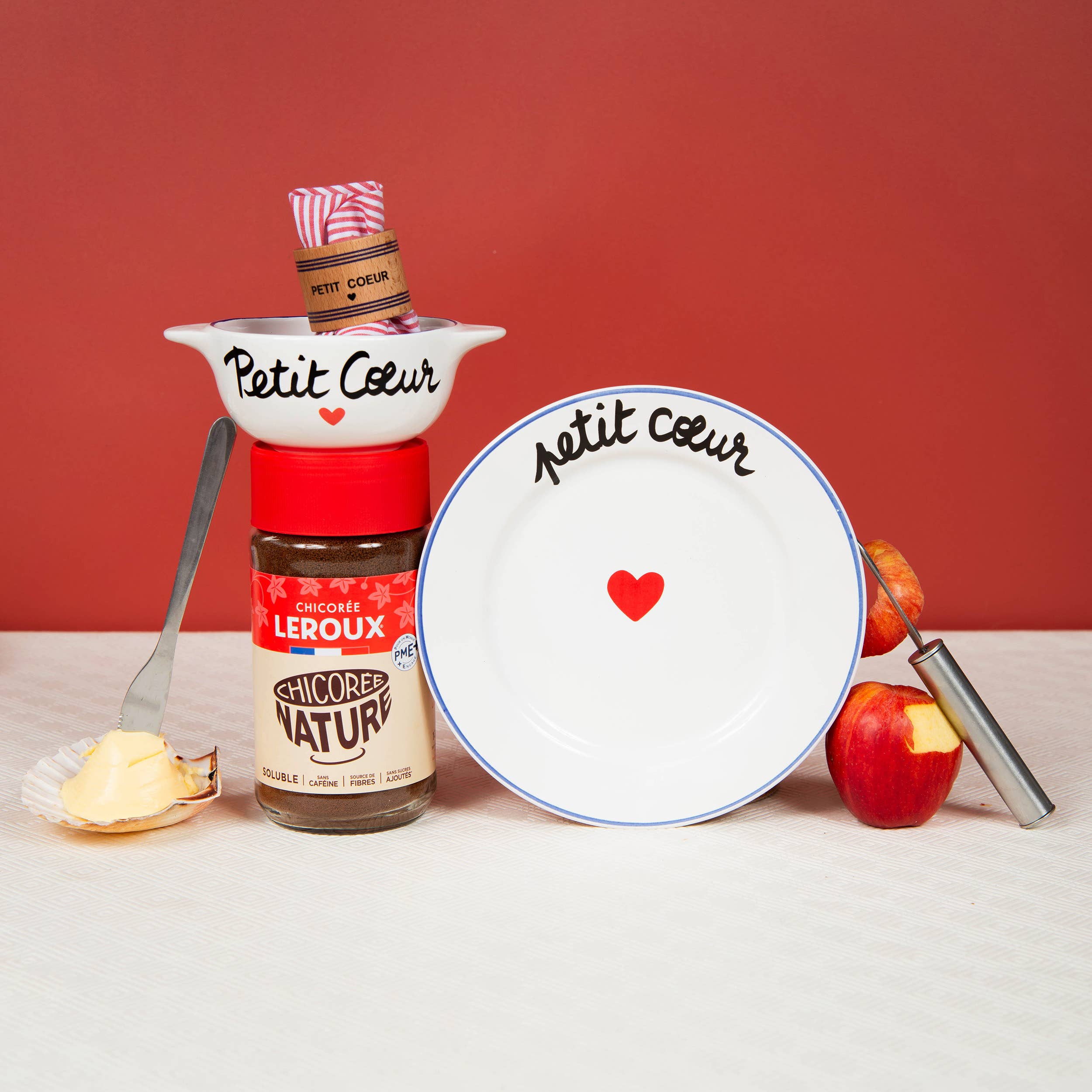 Pied De Poule - Wholesale Decorative Plate/Dish/Bowl - LA FAMILLE S'ÉCLATE Plate - LITTLE HEART1