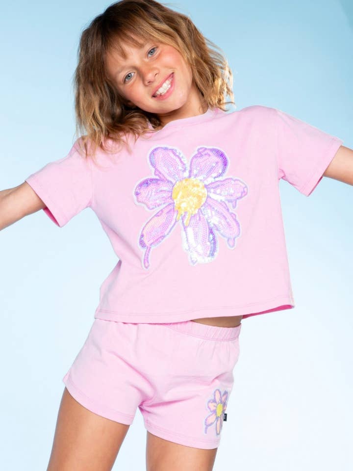 Conjunto de camiseta "Easy" de algodón lavado vintage y shorts dolphin para venta al por mayor de PixieLane