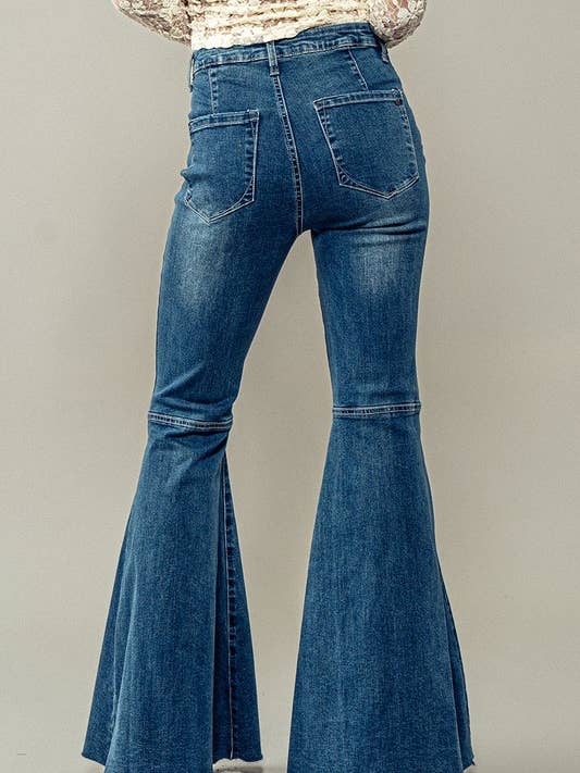 Urban Daizy - Wholesale Jeans - Women's - RETRO ULTRA FLARE BELL BOTTOM JEANS
