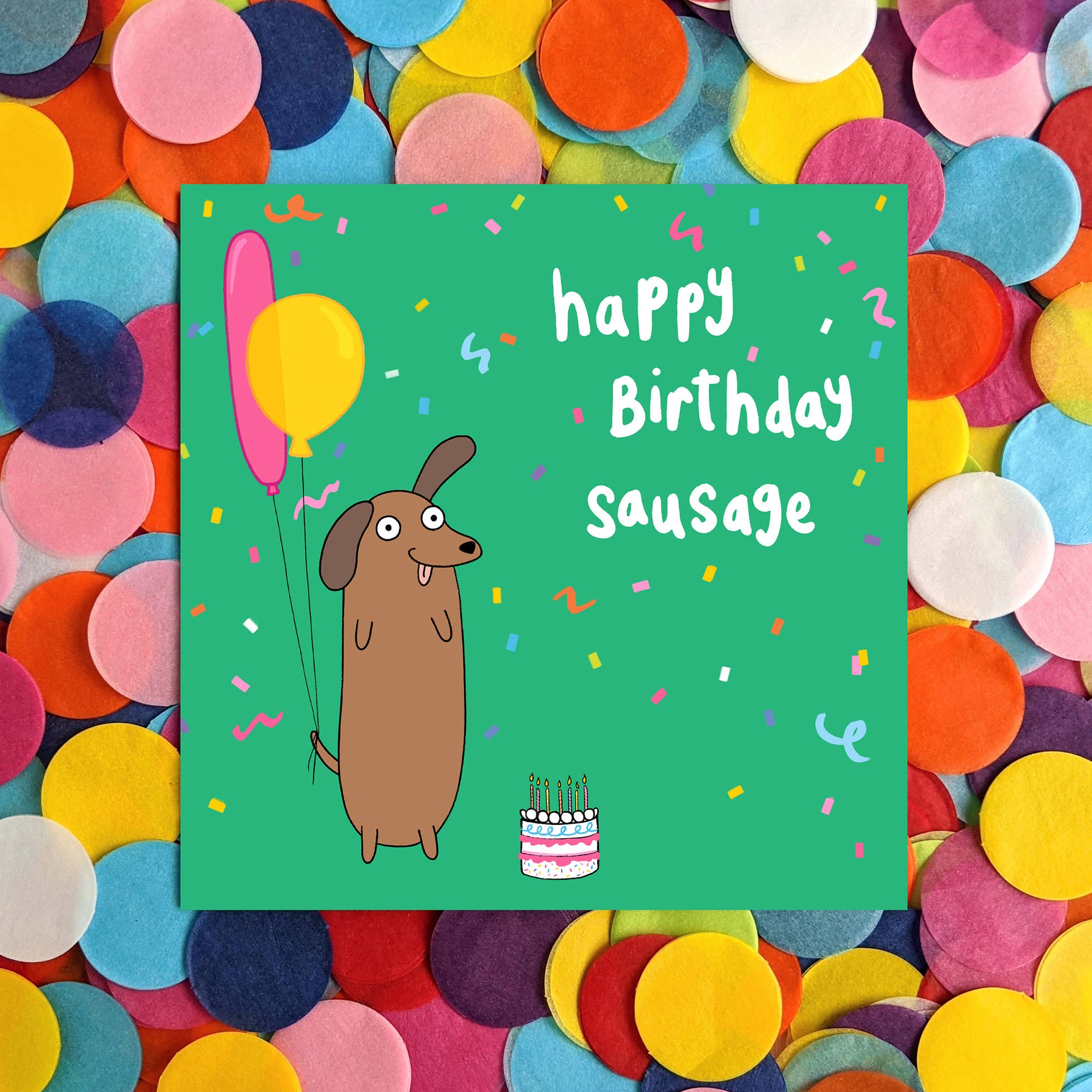 Six Sunflowers - Vente Cartes d'anniversaire - Carte de saucisse pour chien joyeux anniversaire