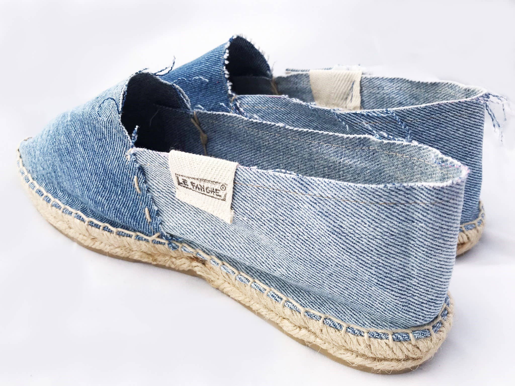 Le Fanghe - Wholesale Flats - Women's - RIVETED - handmade unisex espadrilles in vintage Levi's4