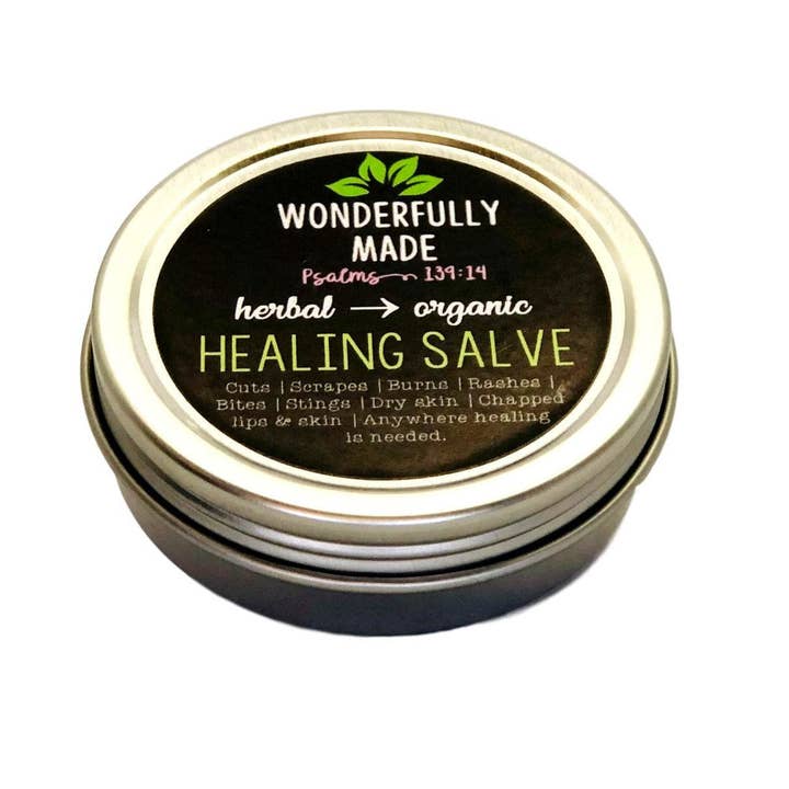 Wonderfully Made .love - Wholesale Healing Salve/Balm/Cream - Herbal Healing Salve | Dry Hands | Calendula | Chickweed | Plantain | Chapped Lips | Cracked Skin | Organic | Everything Salve | Natural3