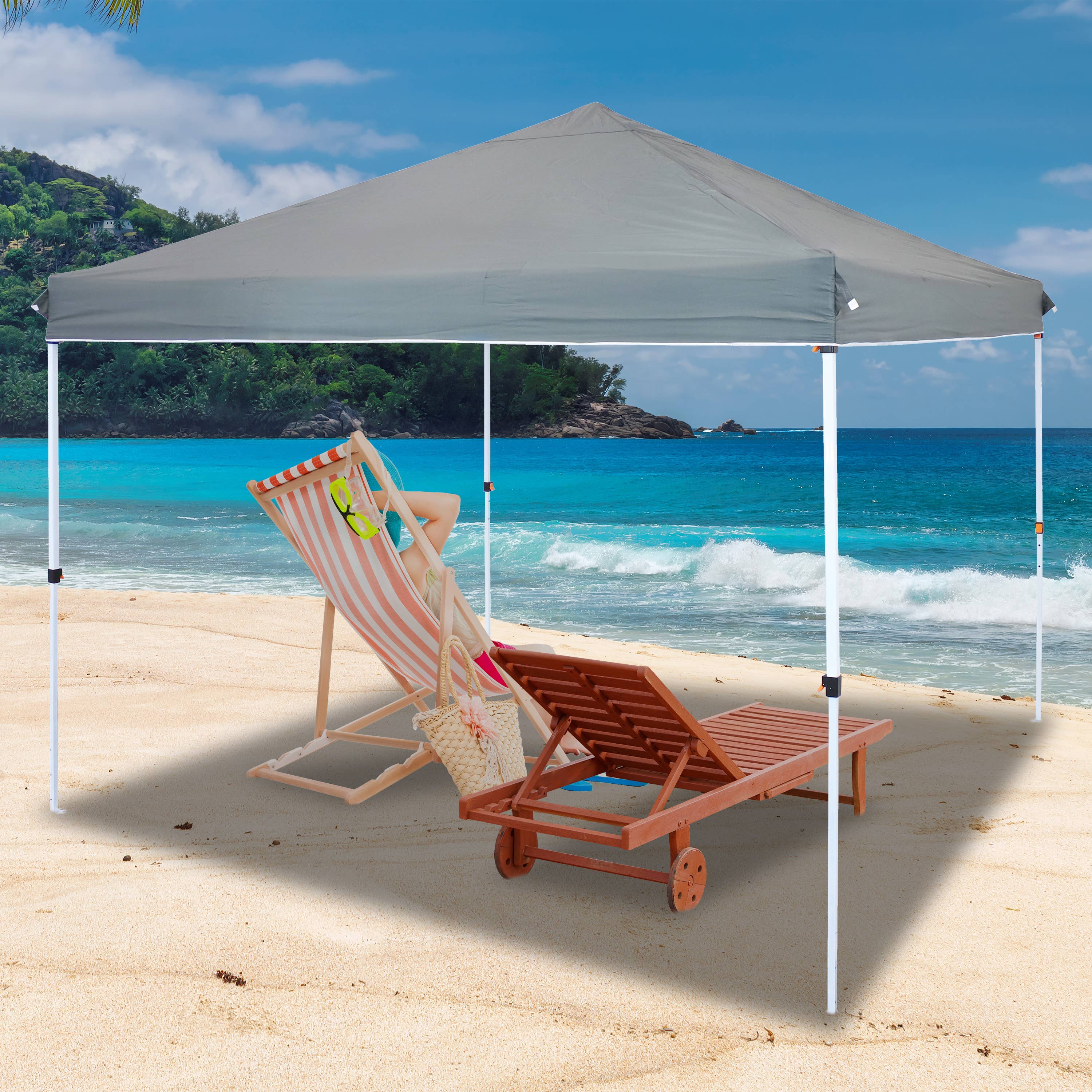 Sunnydaze Decor - Wholesale Sports & Outdoor - 10 x 10 ft Standard Oxford Fabric Pop-Up Canopy Shade - Gray7