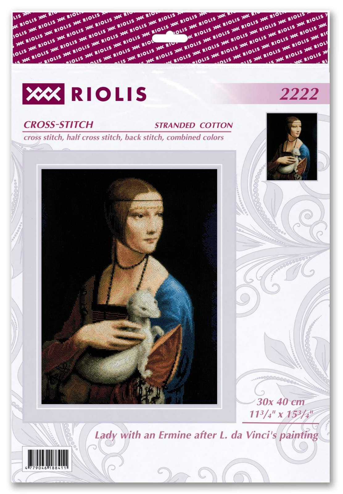 RIOLIS - Wholesale Embroidery/Cross Stitch Supplies - Cross Stitch Kit Riolis 2222 Lady With An Ermine Da Vinci1