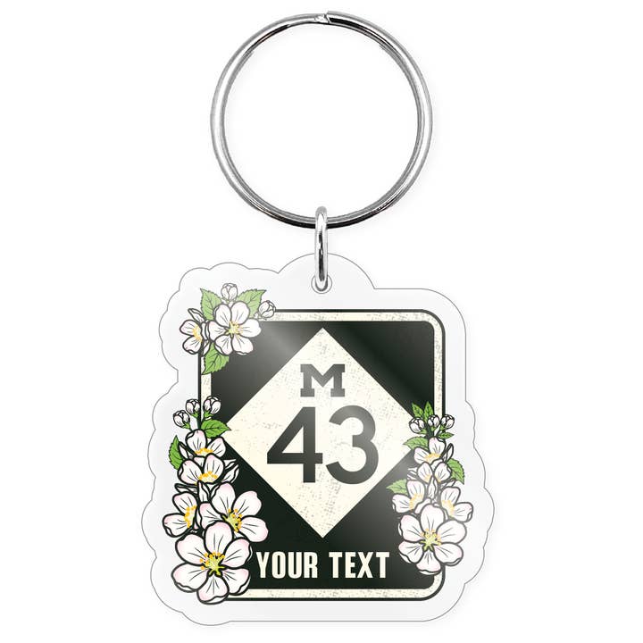 Morris Magnets - Wholesale Keychain - Unisex - Keychain - Michigan Floral HWY Sign