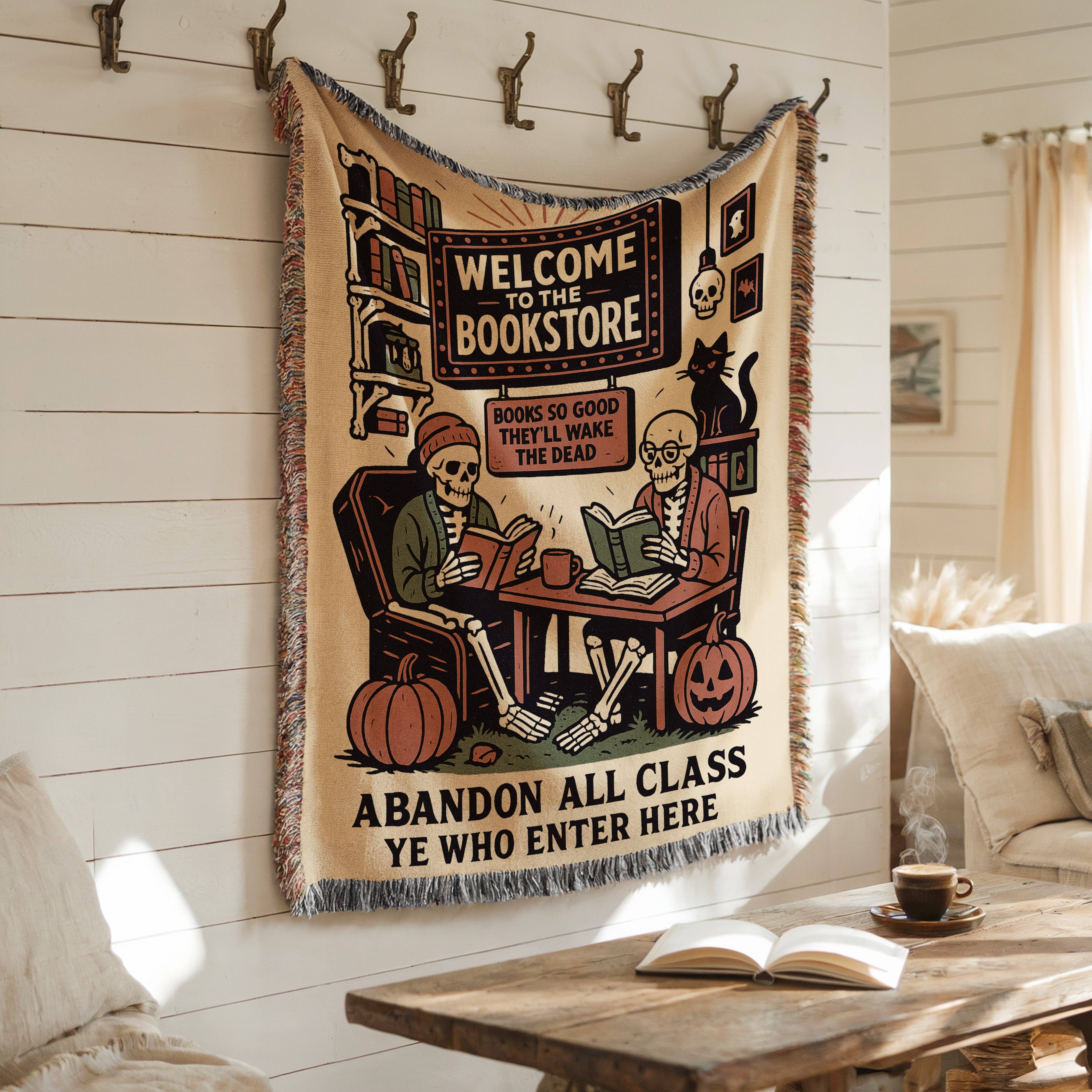MagicMerchEmporium – wholesale Throw blanket – Welcome to the Bookstore Blanket1