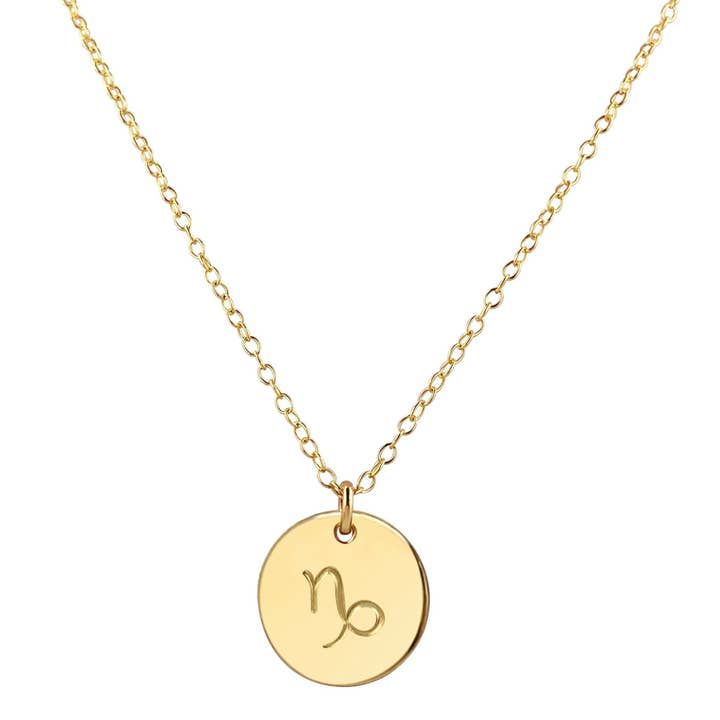 Gold Zodiac Sign Charm Necklace - 14k Gold Fill for wholesale by Rebecca Anne Handmade
