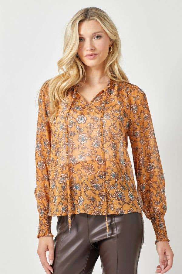 Mystree - Wholesale Blouse - Women's - 60412 Smocked Lurex Chiffon Blouse8